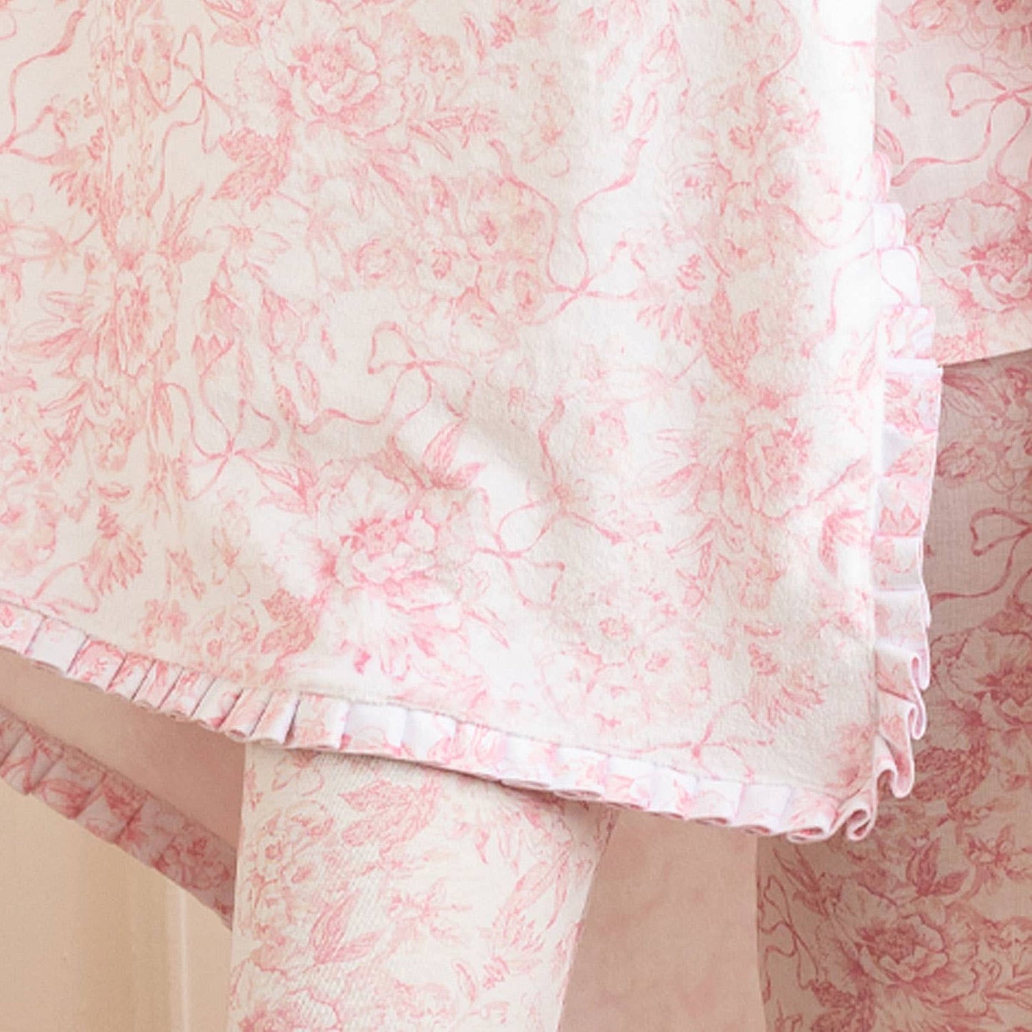 Pink Bow Toile Luxe 56 x 60" Throw Blanket
