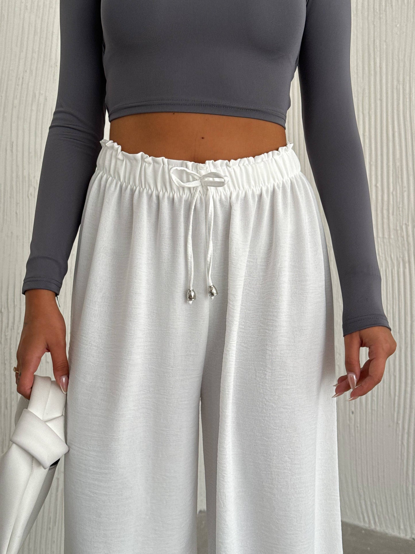Women's Solid Color Palazzo Pants Wide Leg Elastic