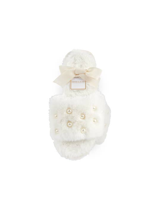 PEARL SLIPPERS,IVORY