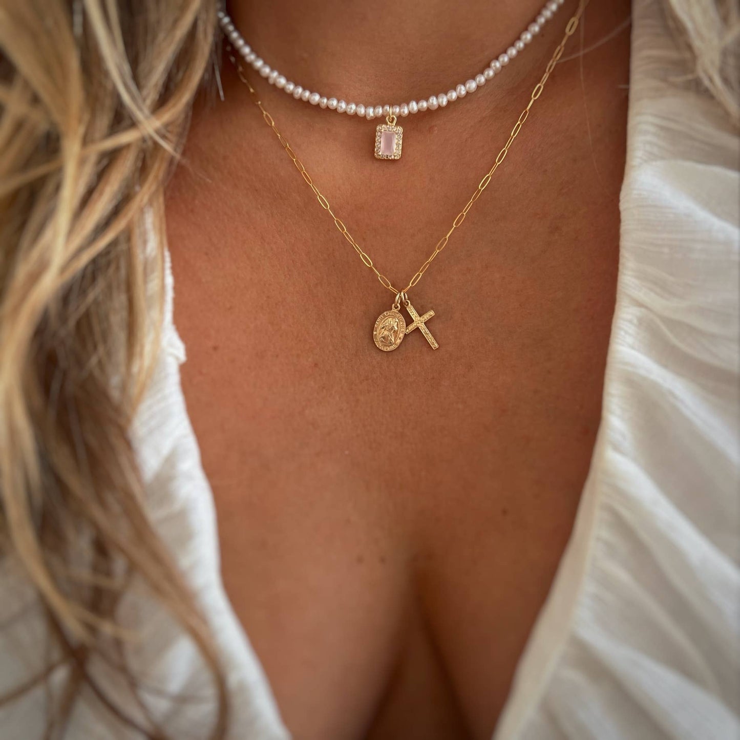 Mia Freshwater Pearl Necklace Gold Filled