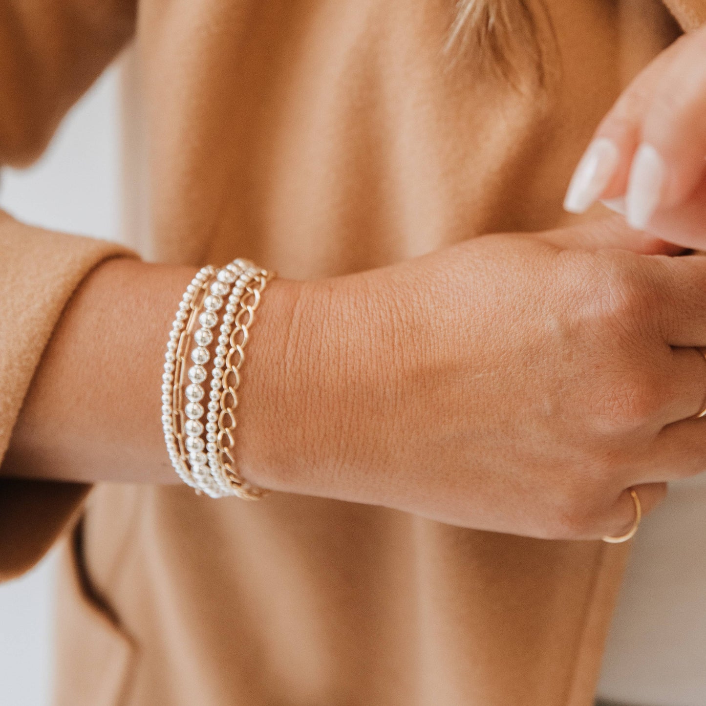 Sterling Silver Luxe Beaded Bracelet