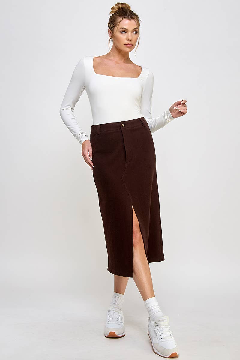 Long Sleeve Square Neck Contour Bodysuit