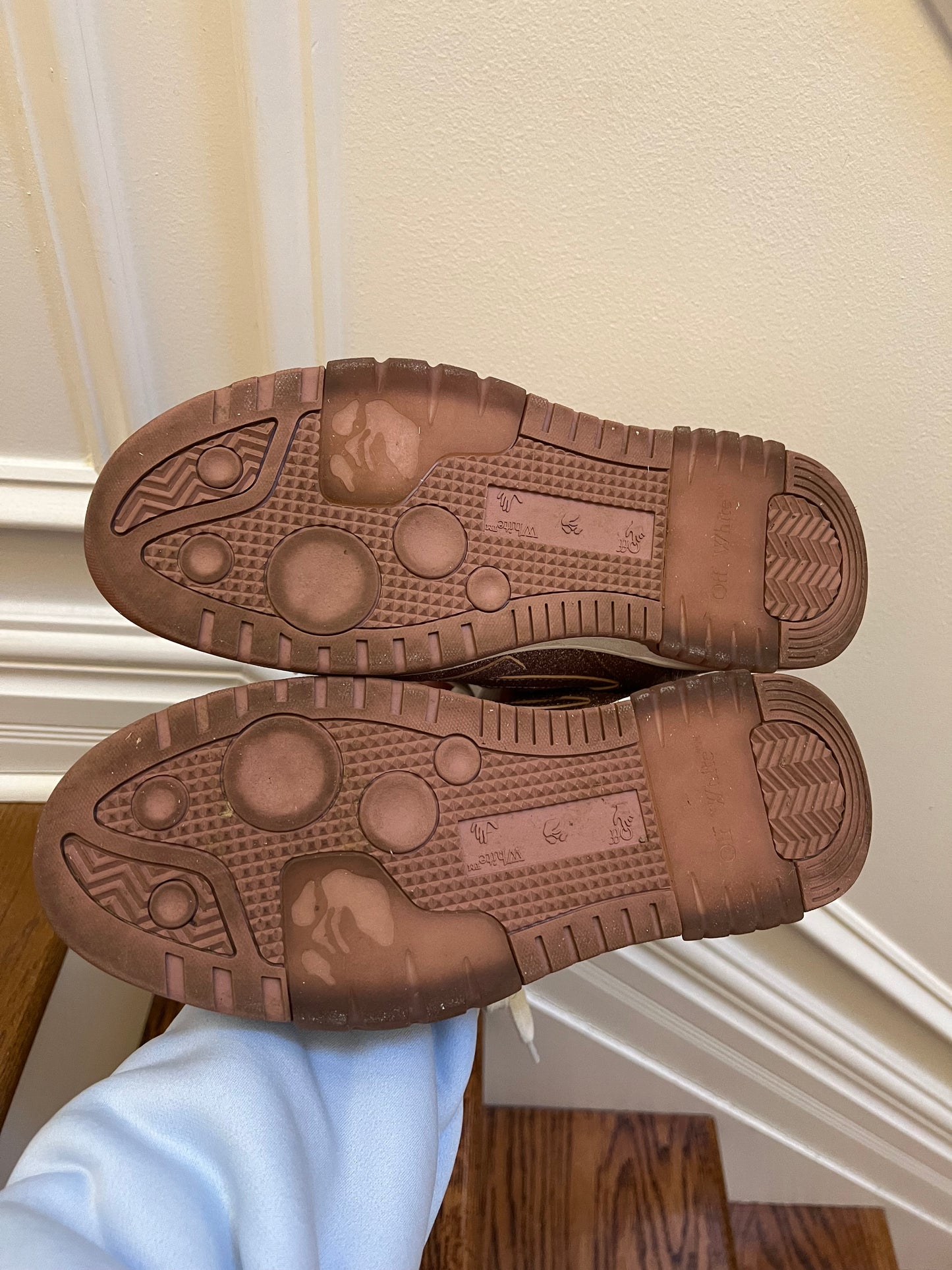 Off White pink glitter sneakers