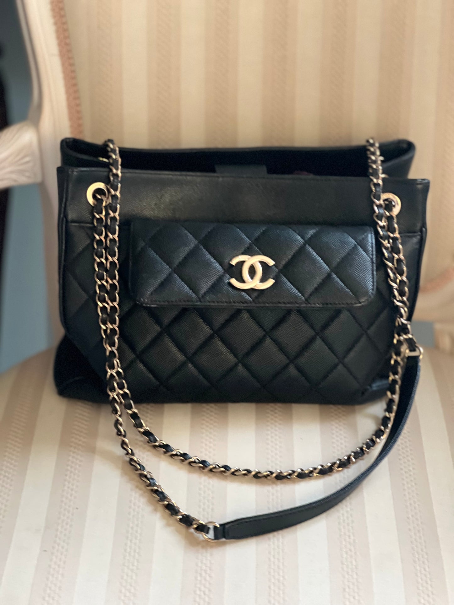 Chanel Quilted Leather Shoulder Bag with Wallet