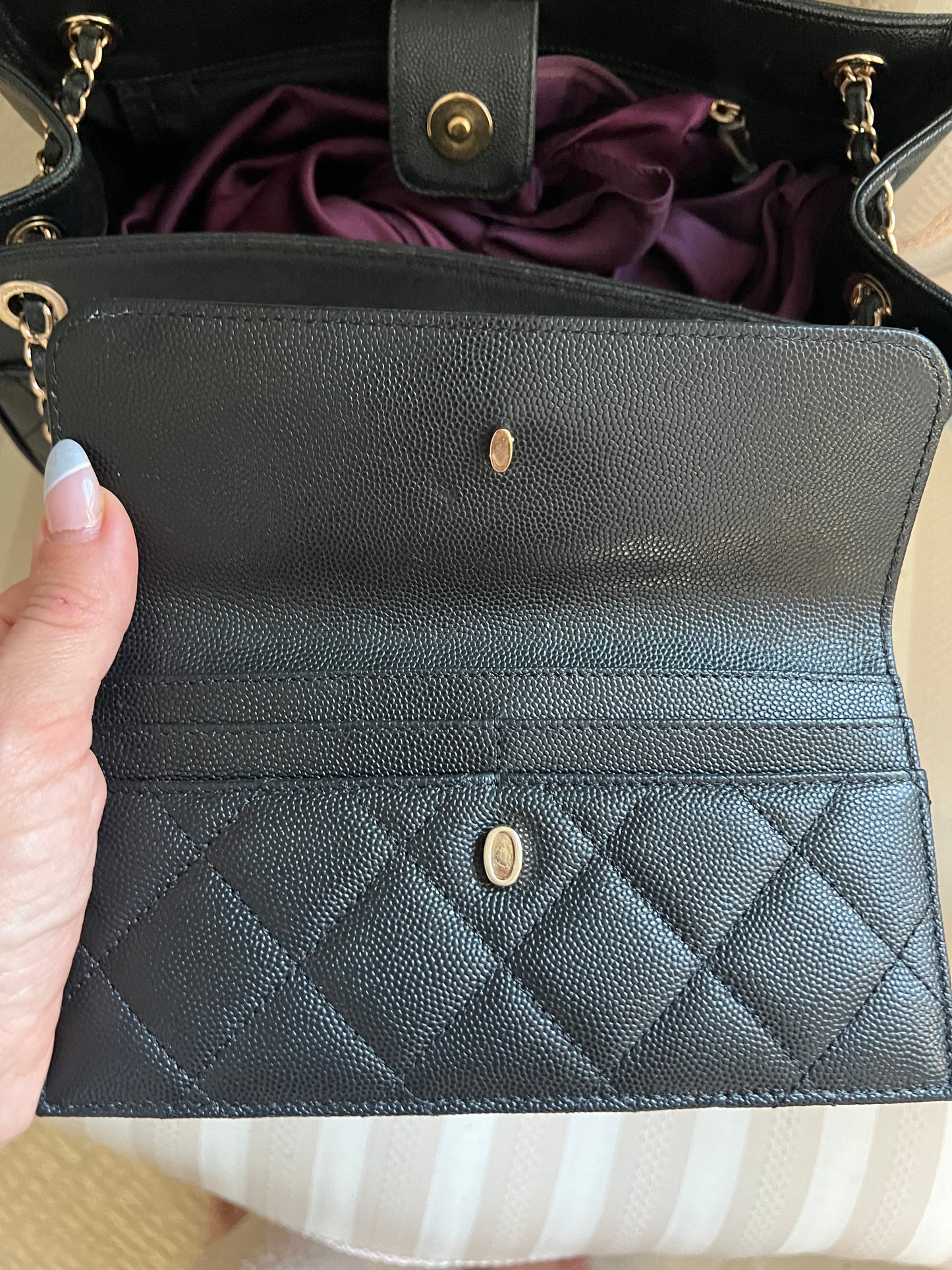 Chanel Quilted Leather Shoulder Bag with Wallet