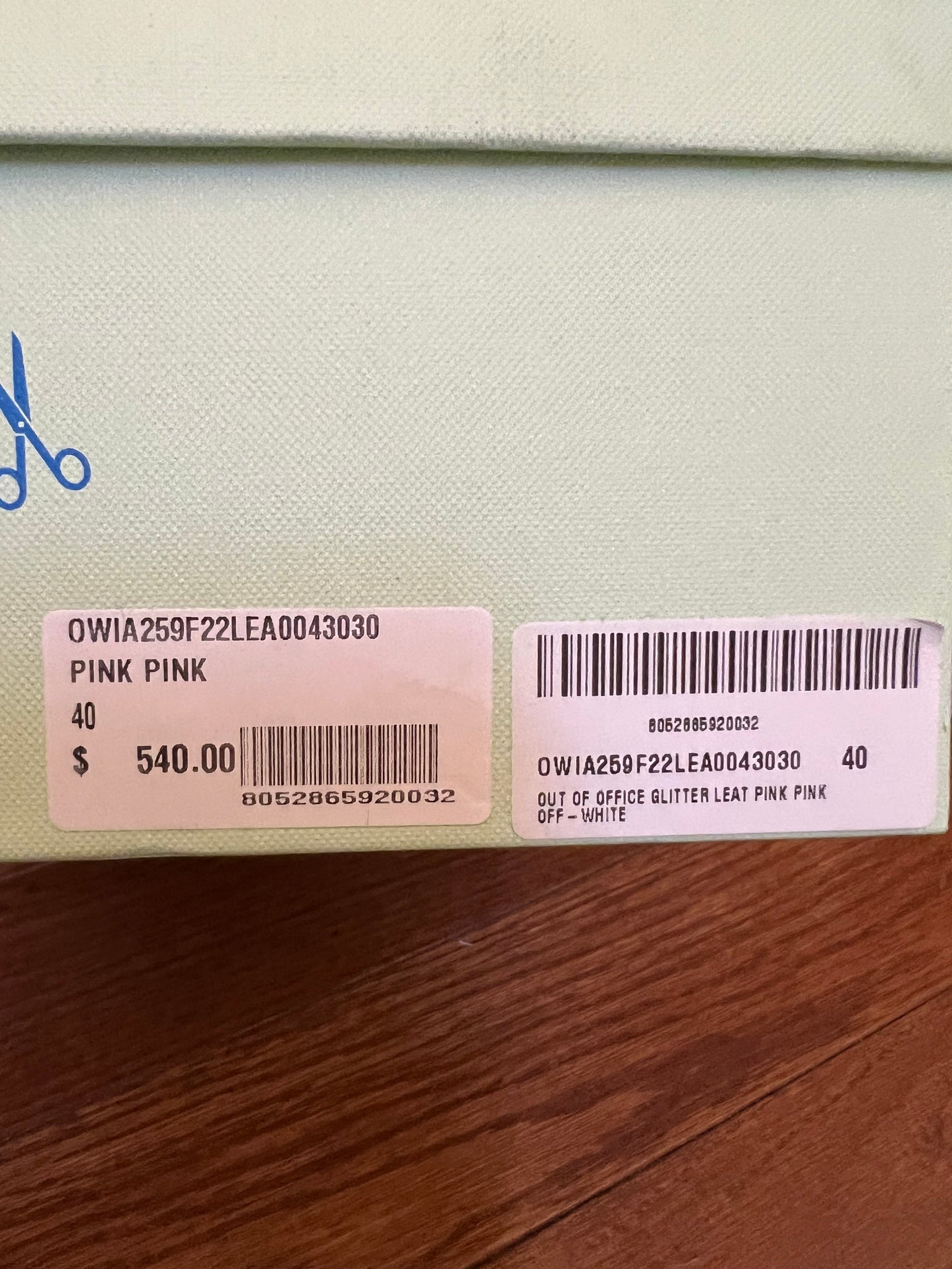 Off White pink glitter sneakers