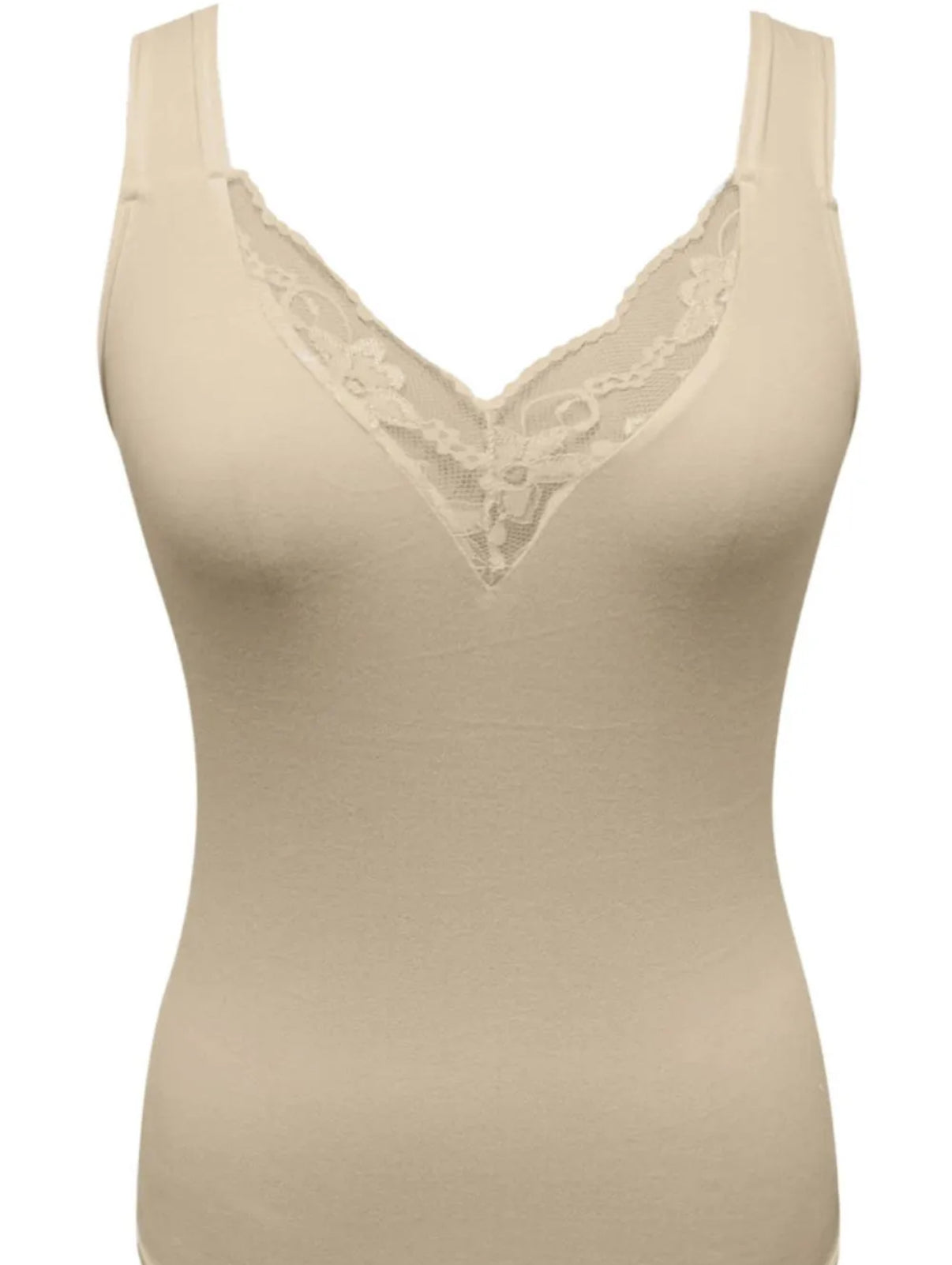 Full Size Lace Detail V-Neck Tank