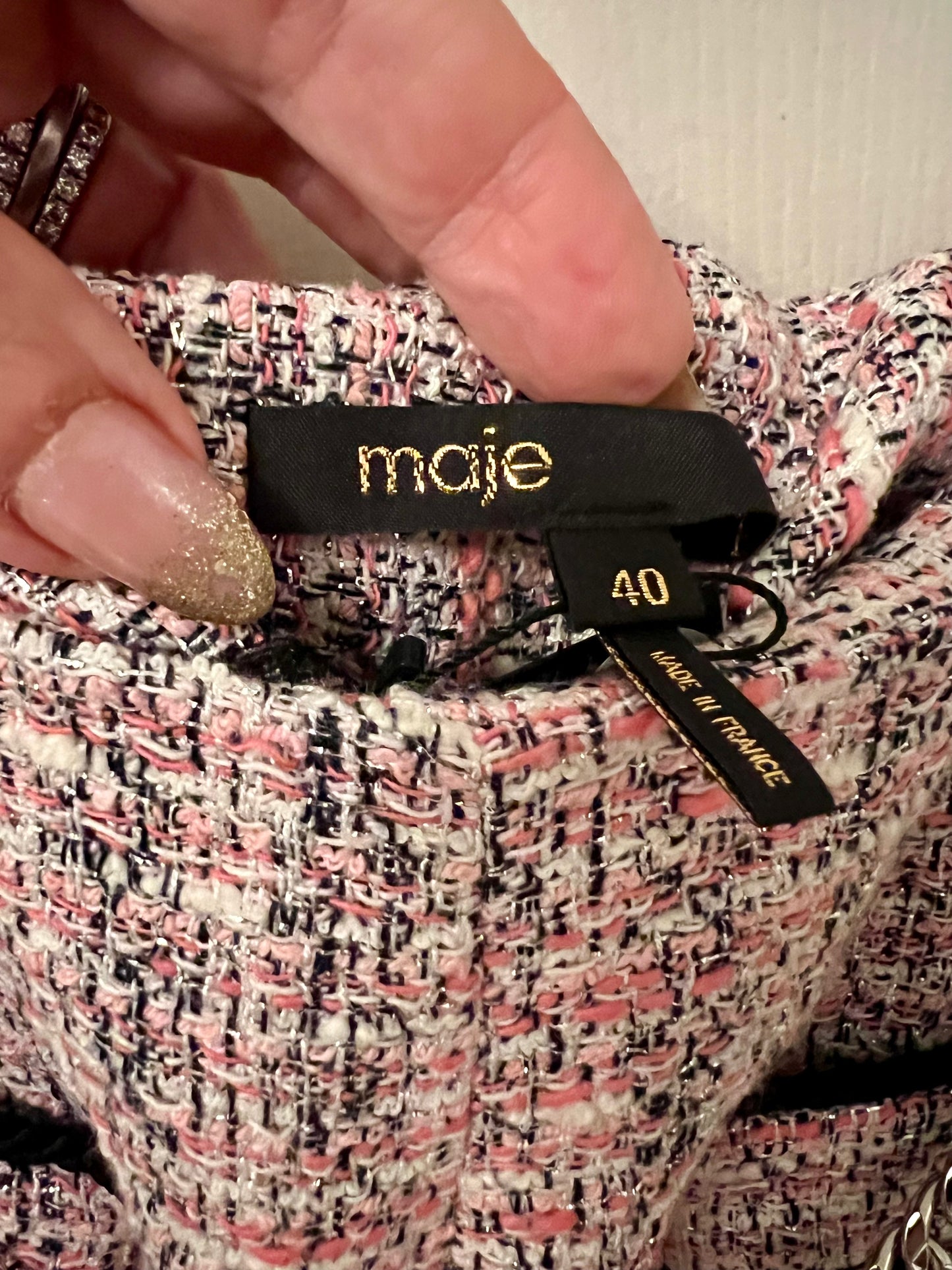 Maje wide leg tweed trousers