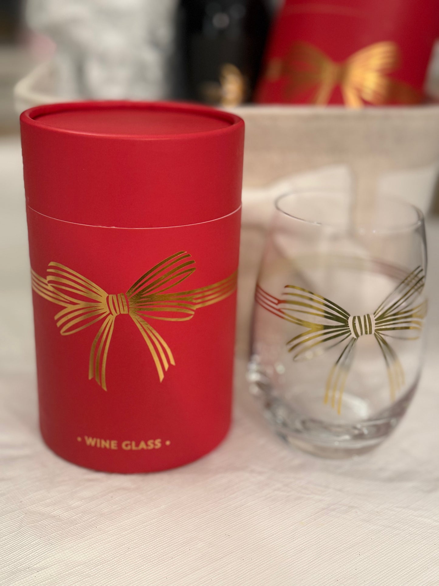 Holiday Wine Glass Gift Basket