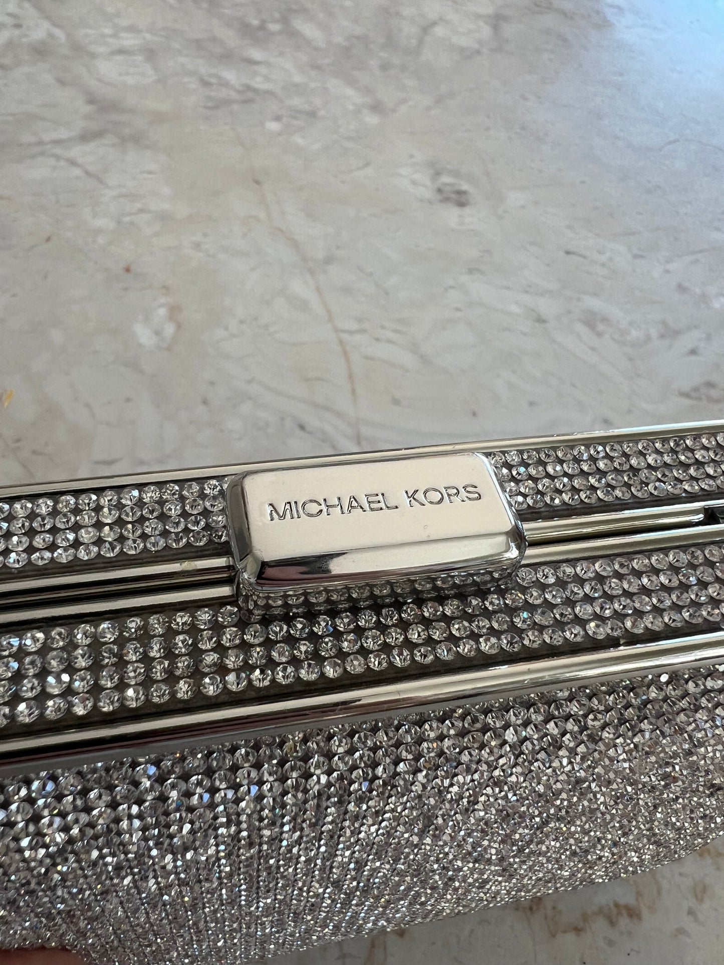 Michael Kors Elsie crystal embellished box clutch