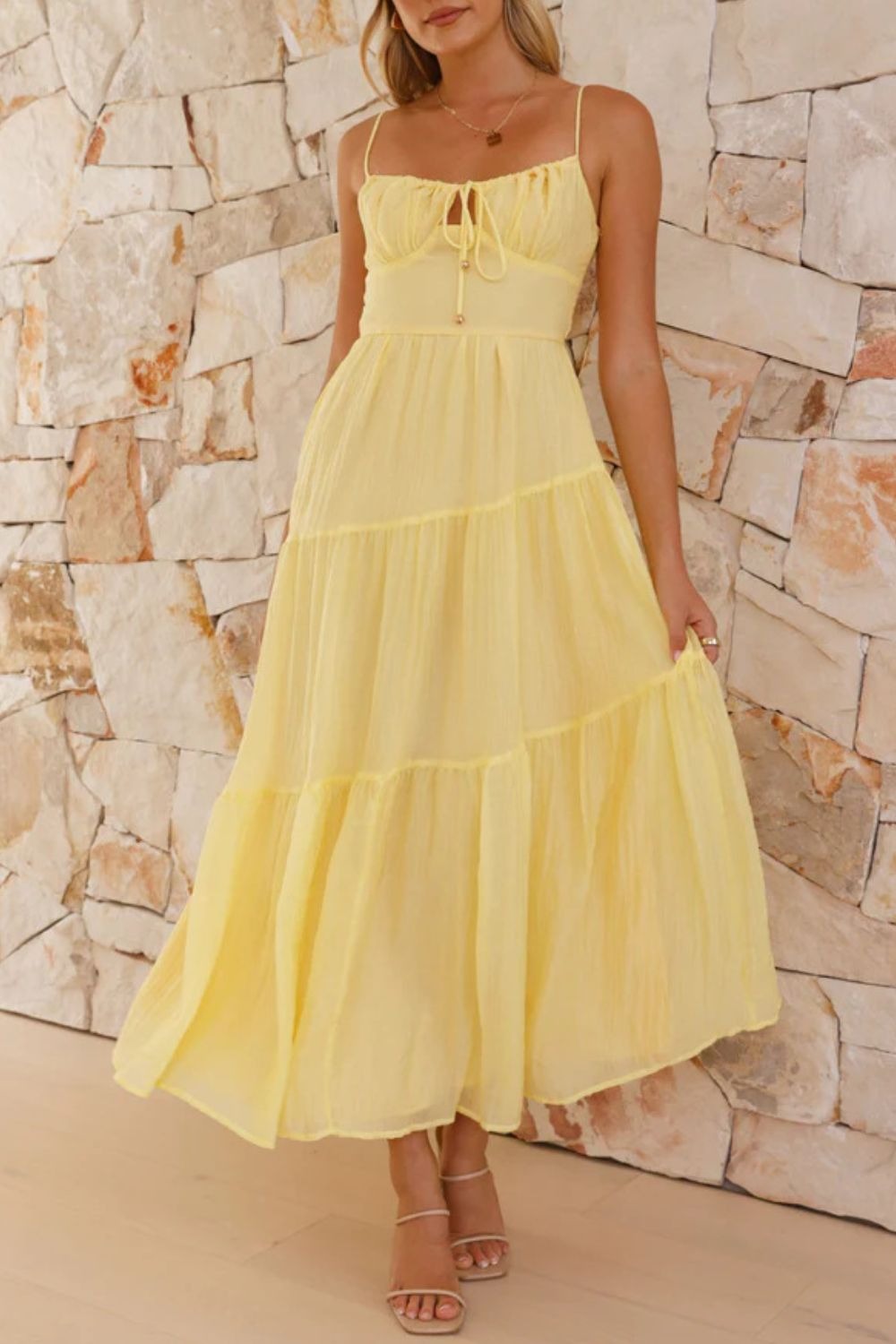 Ruched Smocked Back Cami Dress