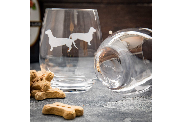 Dachshund Stemless Wine Glasses