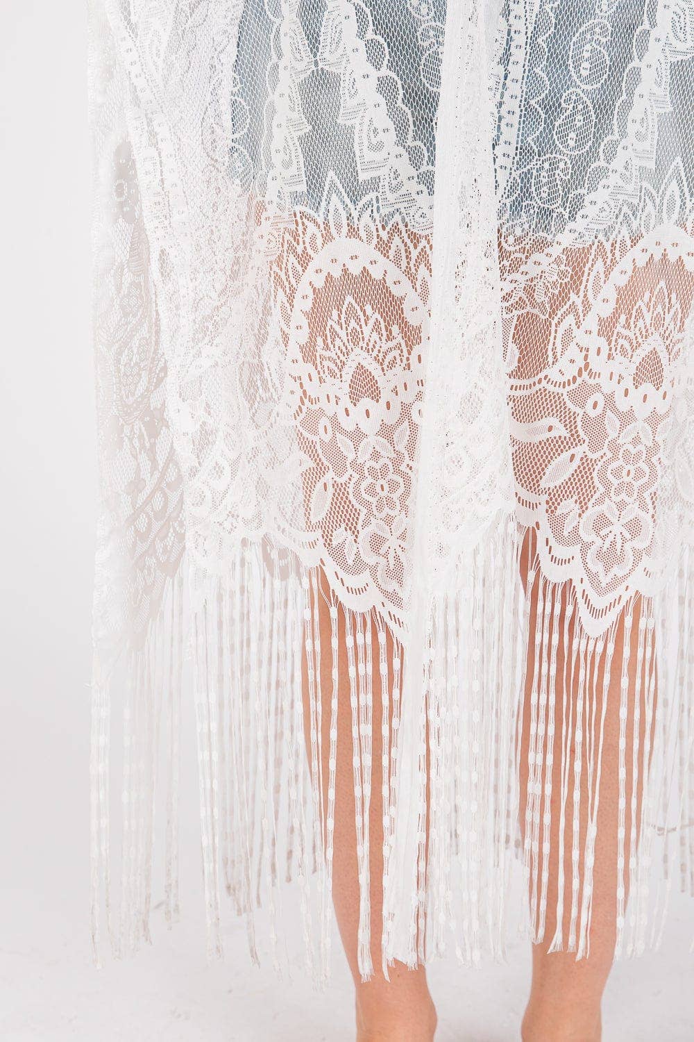 Elegant Lace Fringe Kimono