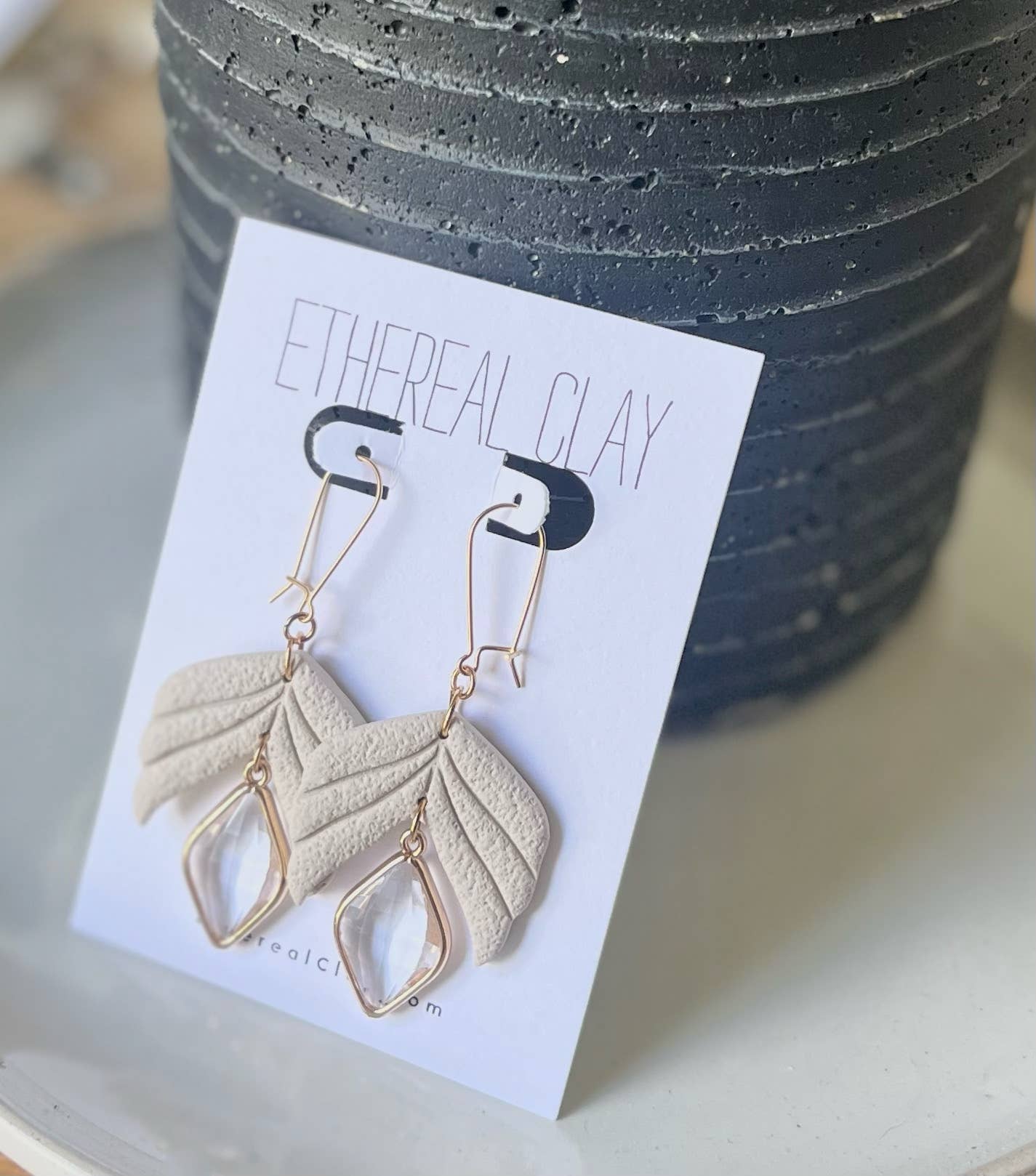 Fall / Winter Clay Earrings, Textured Clay Earrings