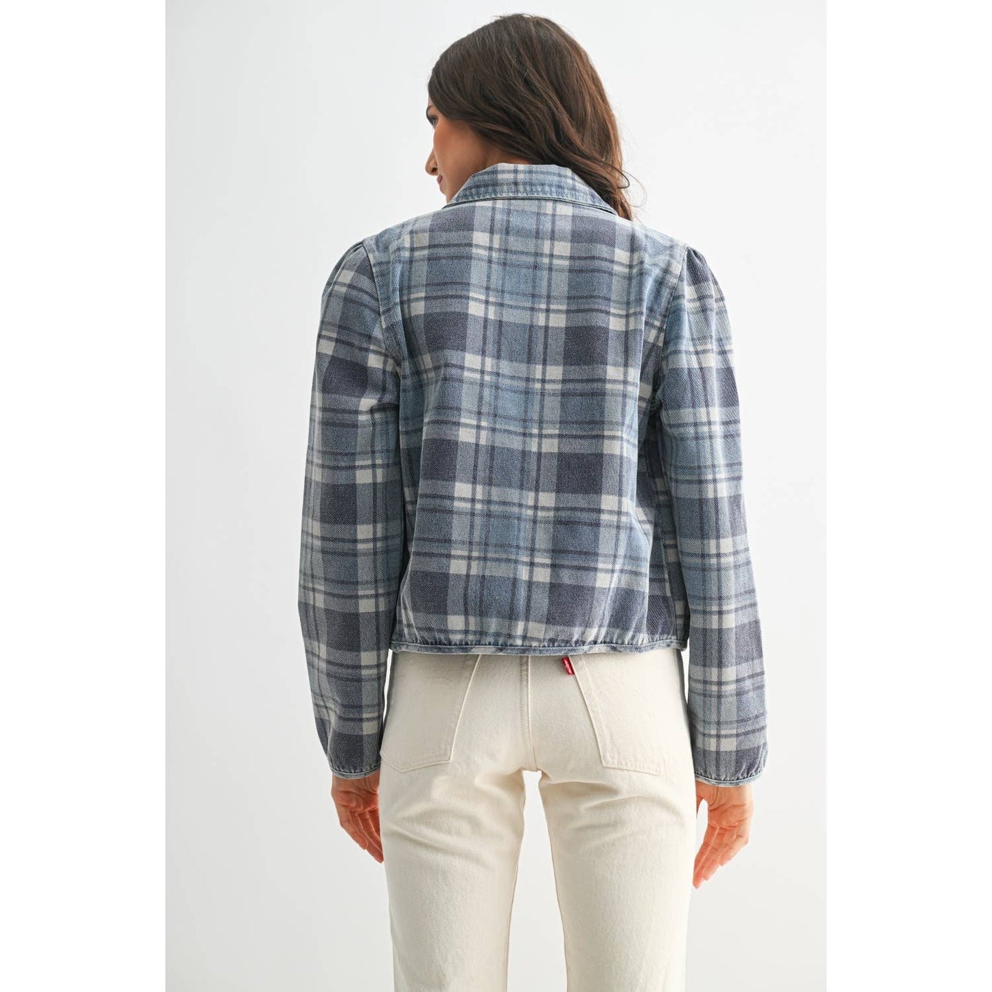 PLAID DENIM JACKET
