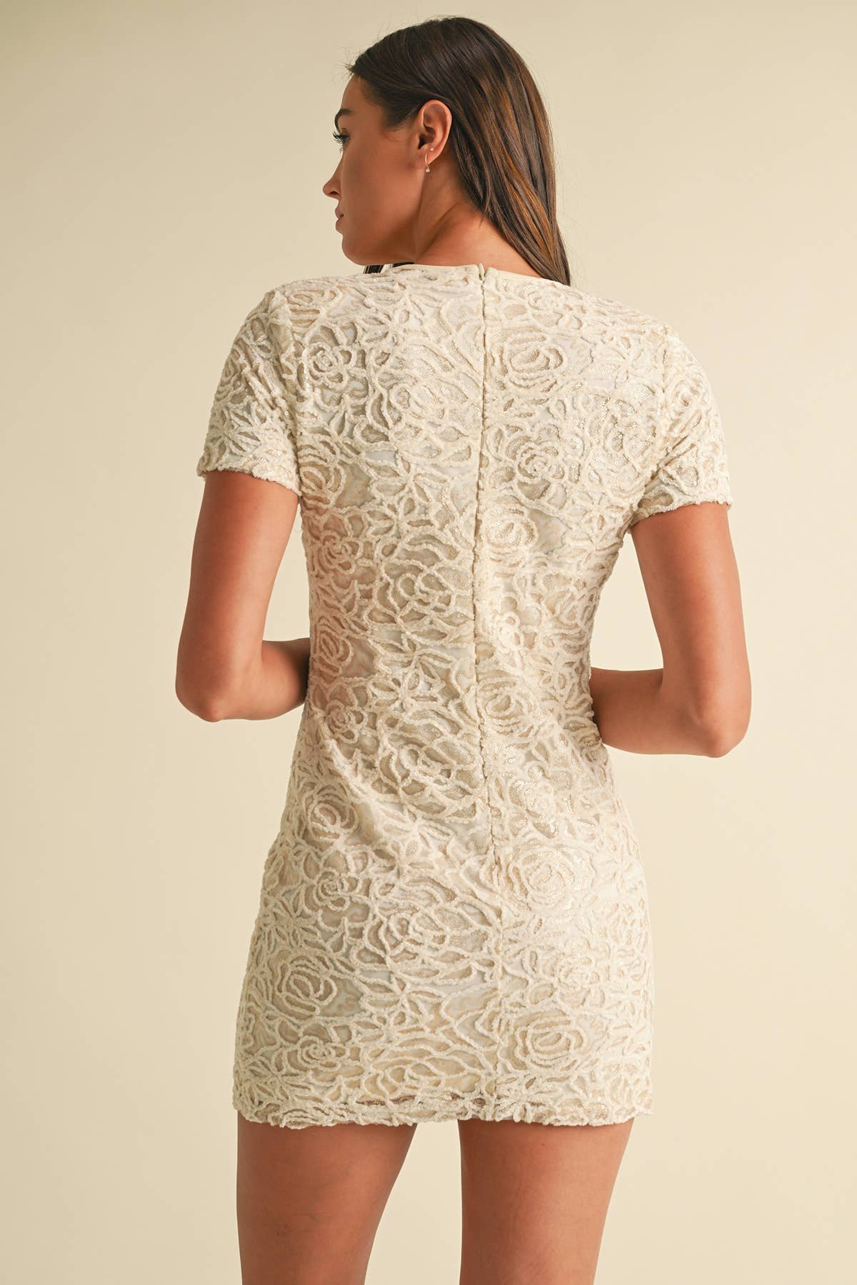 Short Sleeve Shimmer Mini Dress