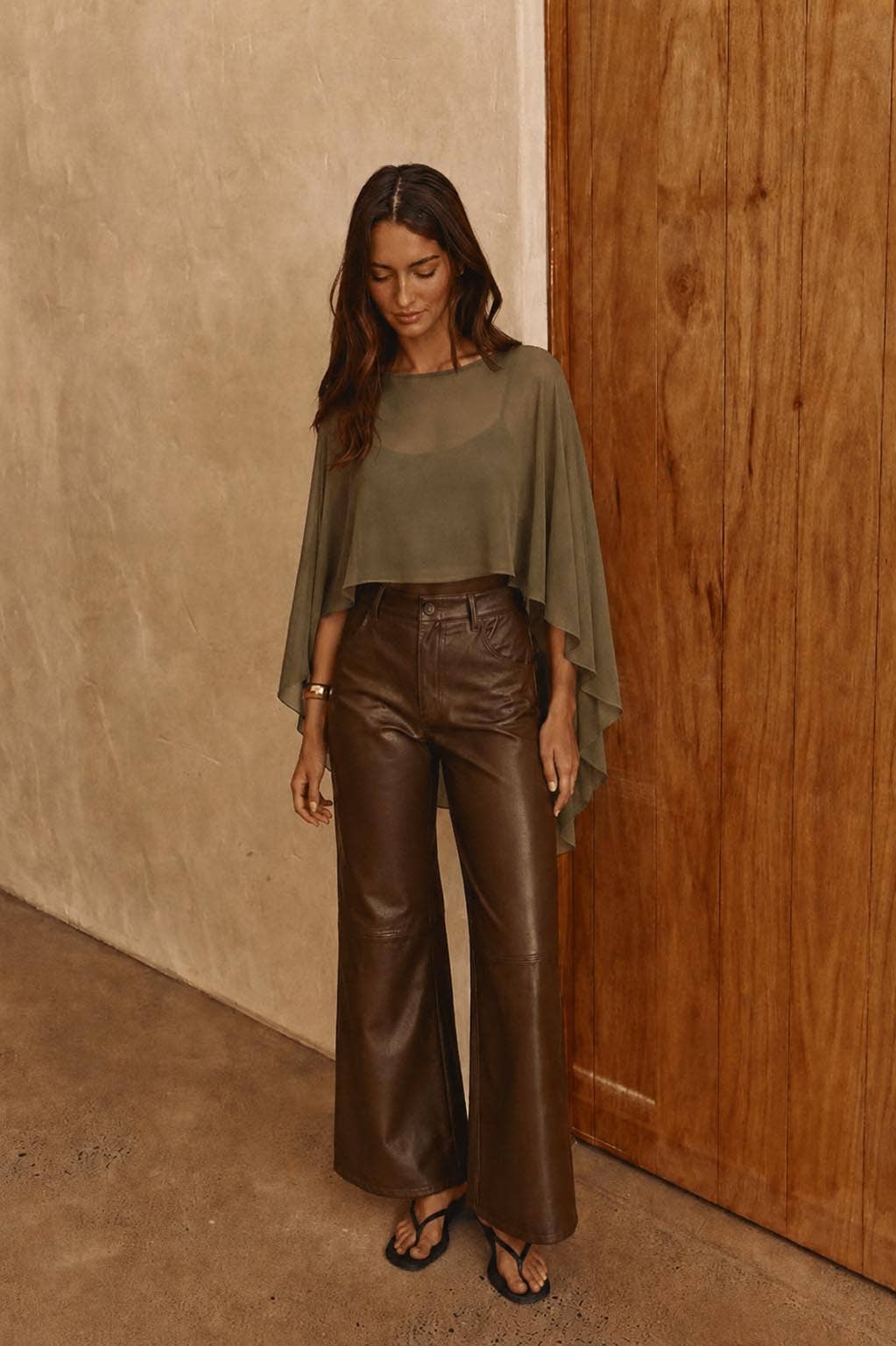 CHIFFON SHEER PONCHO AND CAMI SET
