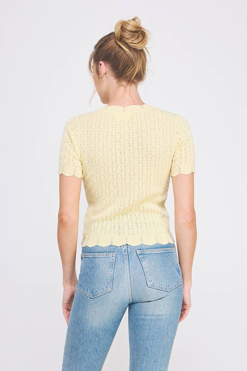 Pointelle Knit Top