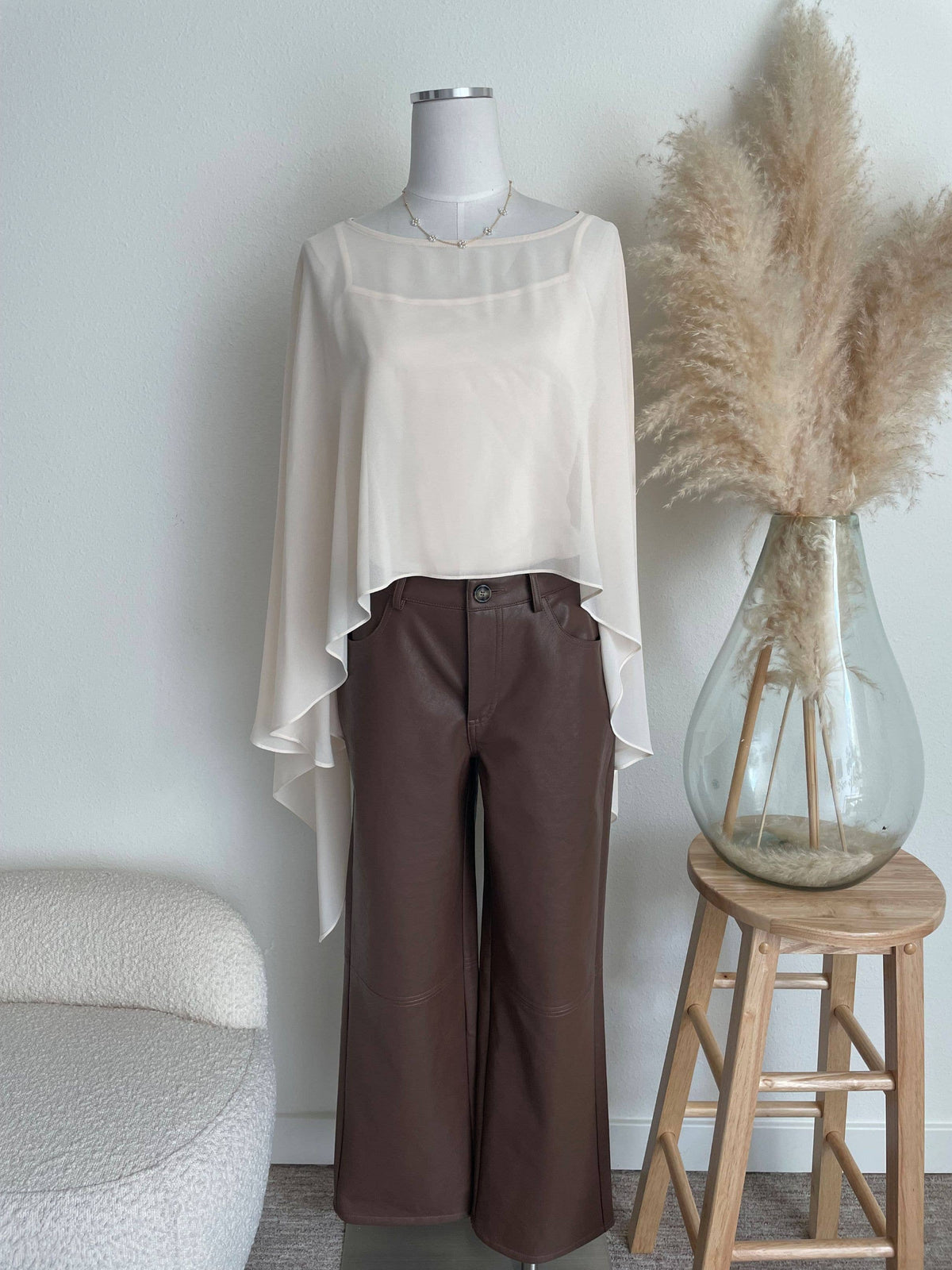 CHIFFON SHEER PONCHO AND CAMI SET