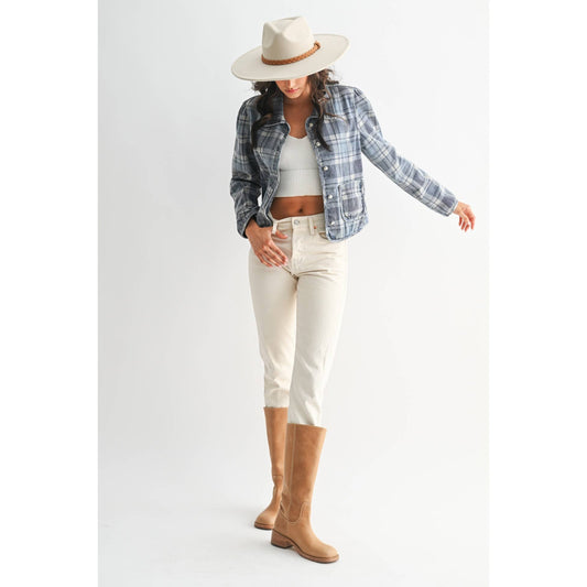 PLAID DENIM JACKET