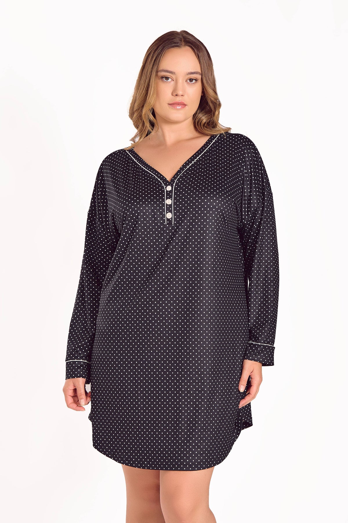 Calise Brushed Stretch-Knit Long Sleeve Pajama Set