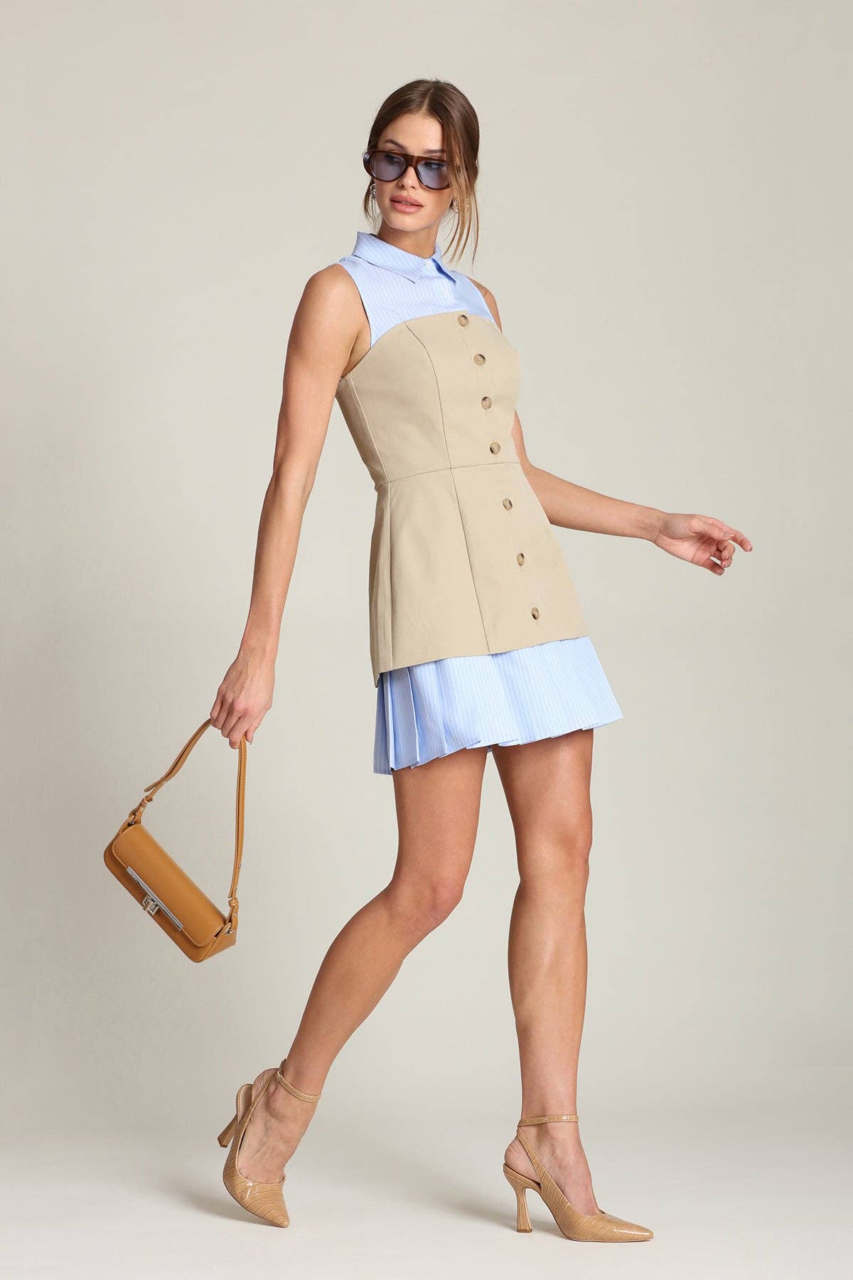 Mixed Media Mini Dress