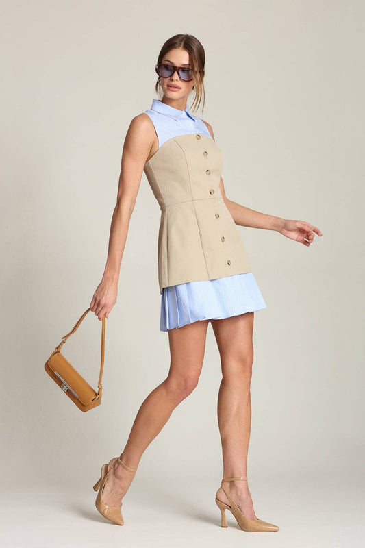 Mixed Media Mini Dress