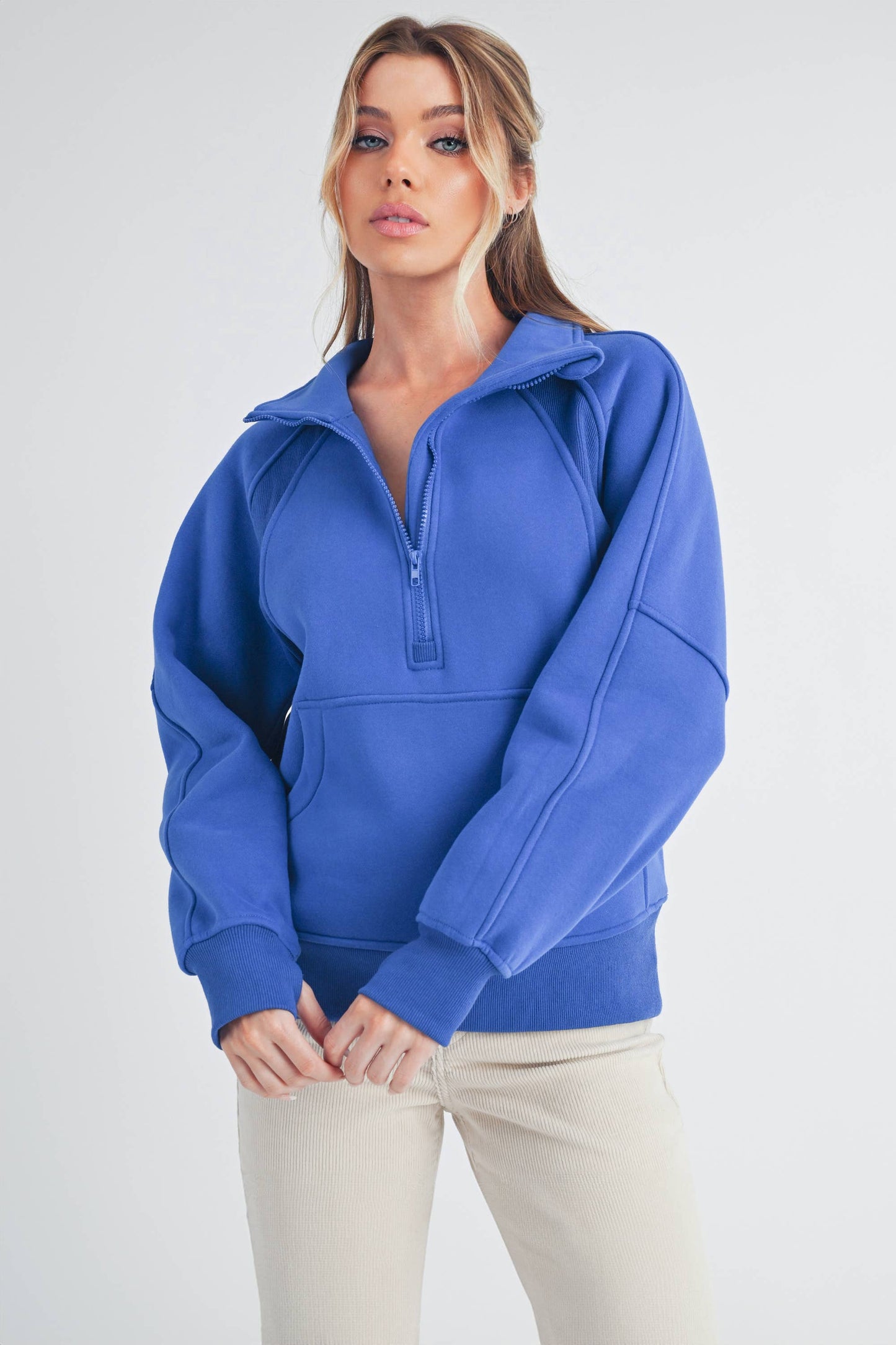 986DK Long Dove Funnel Neck Half Zip