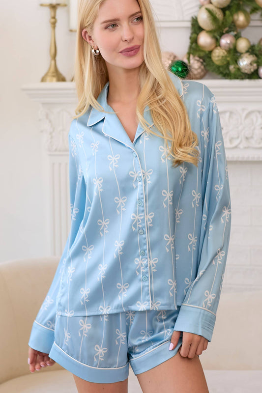 Satin Pajamas shorts set