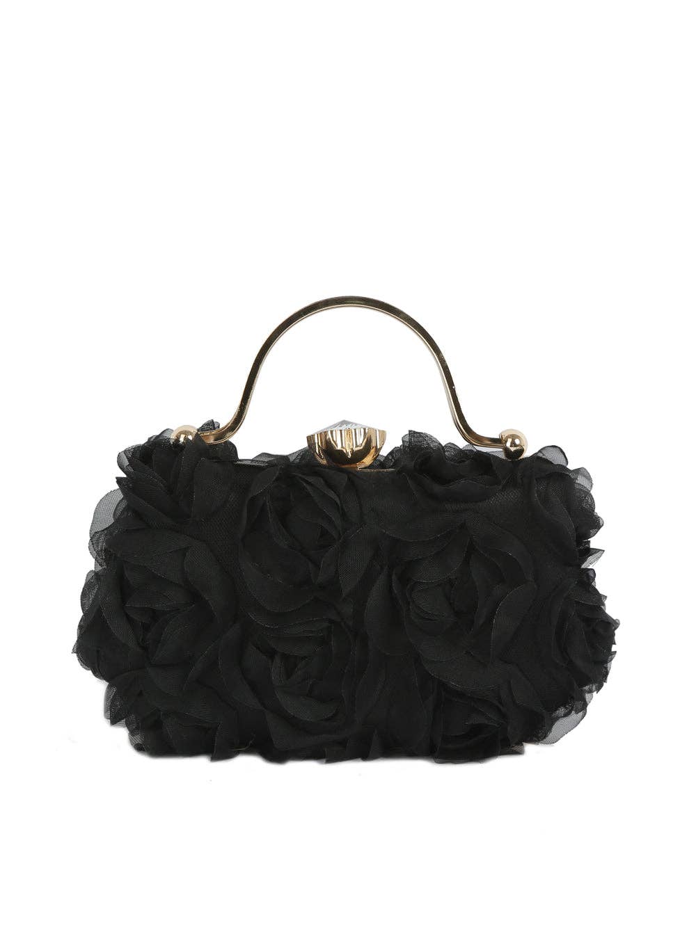 Rosette Satin Handle Clutch