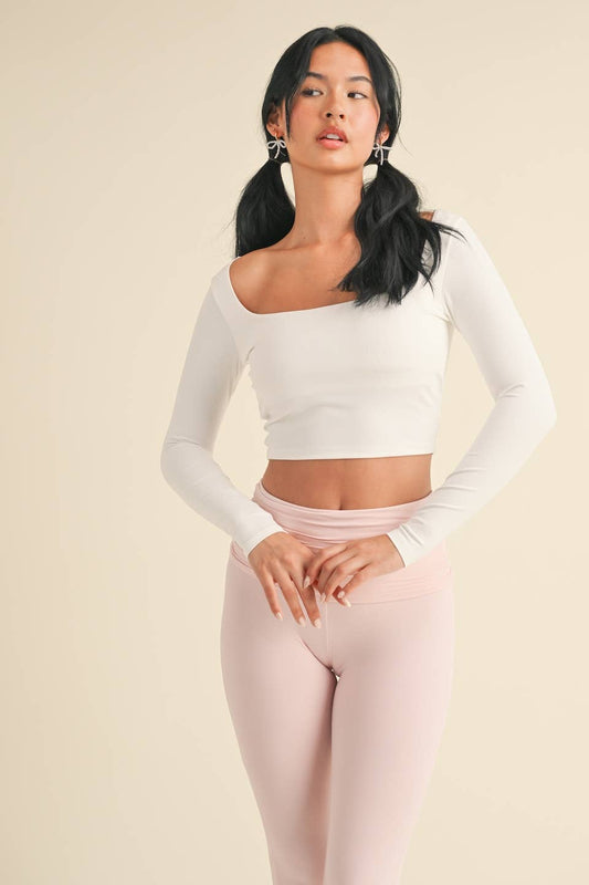 Balletcore Long Sleeve Square Neck Top