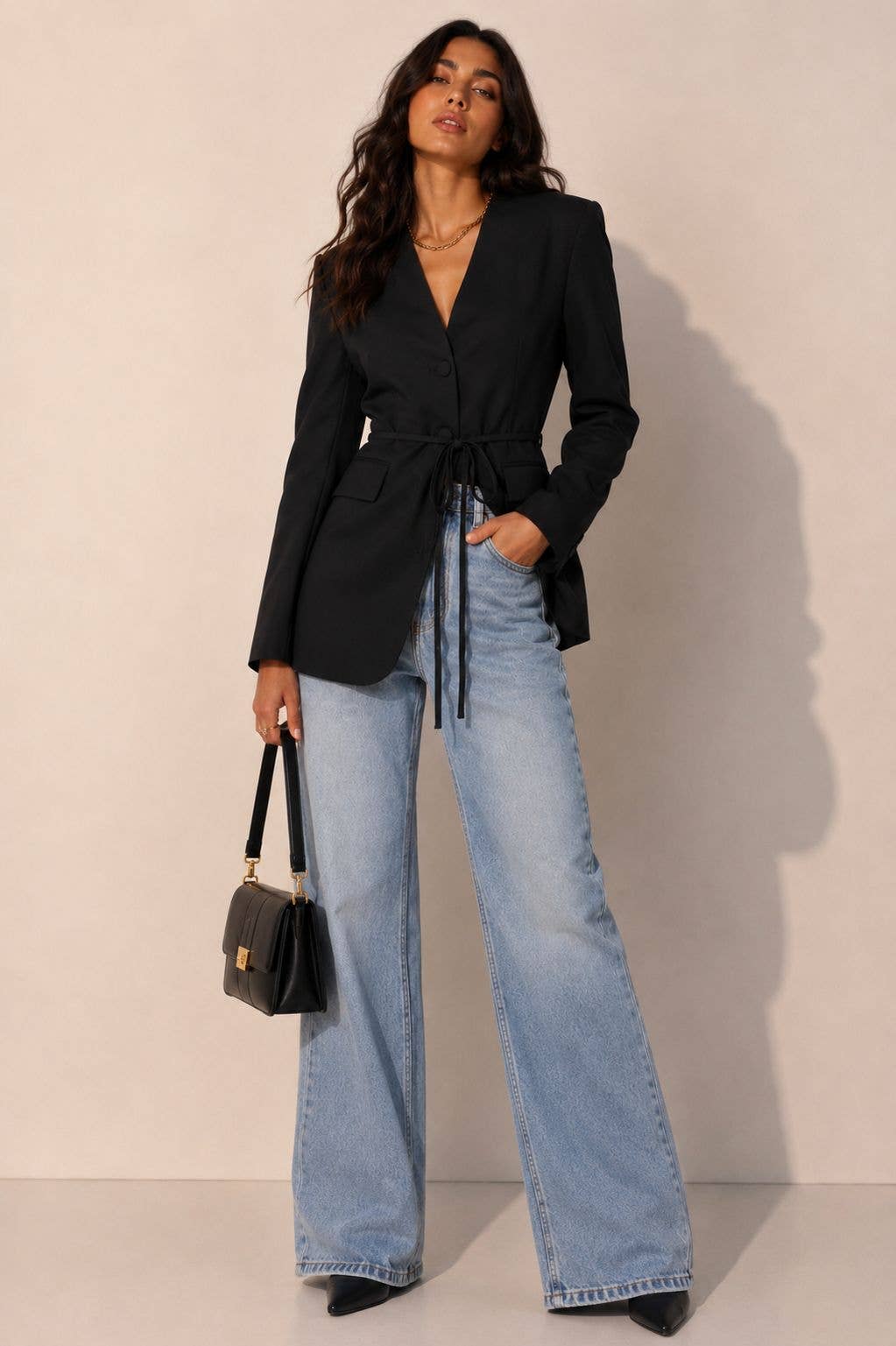 BL0205: The Autumn Muse Tie-Waist Blazer