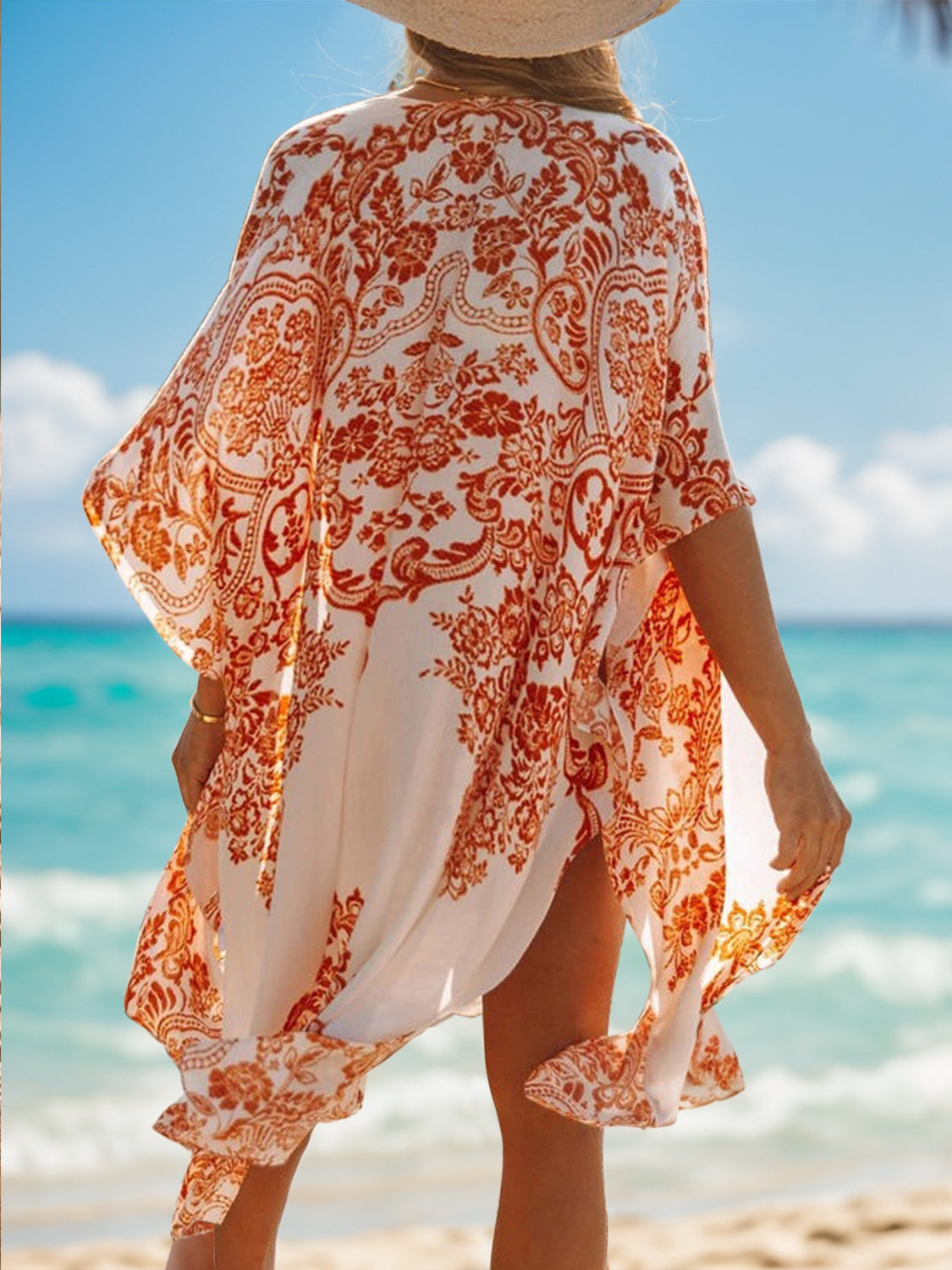 Lovelet Printed Open Front Cover-Up