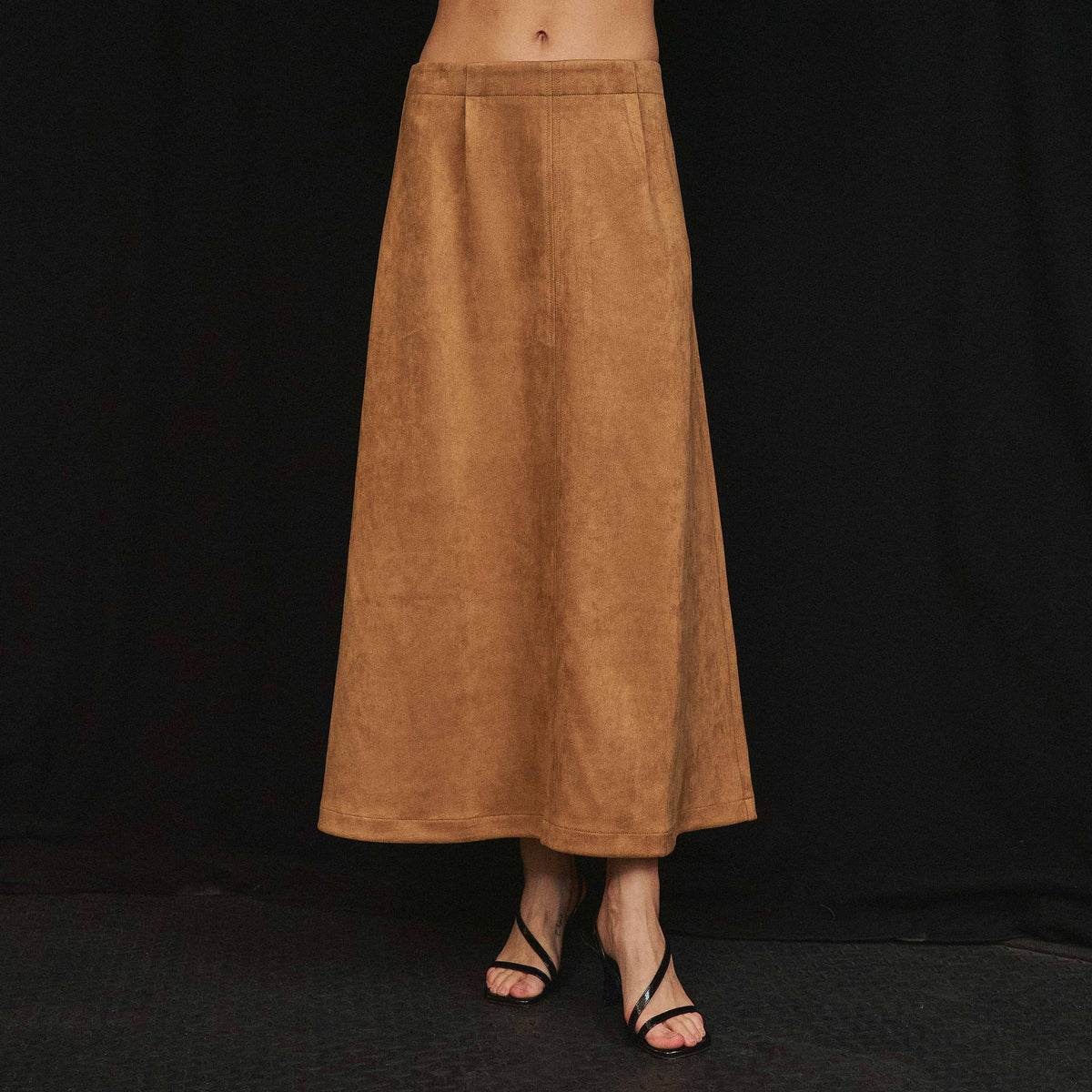 AS3743 Vegan suede top & skirt set
