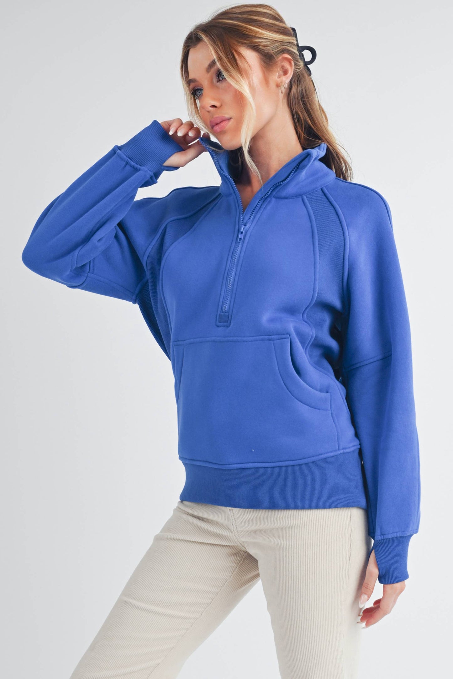 986DK Long Dove Funnel Neck Half Zip