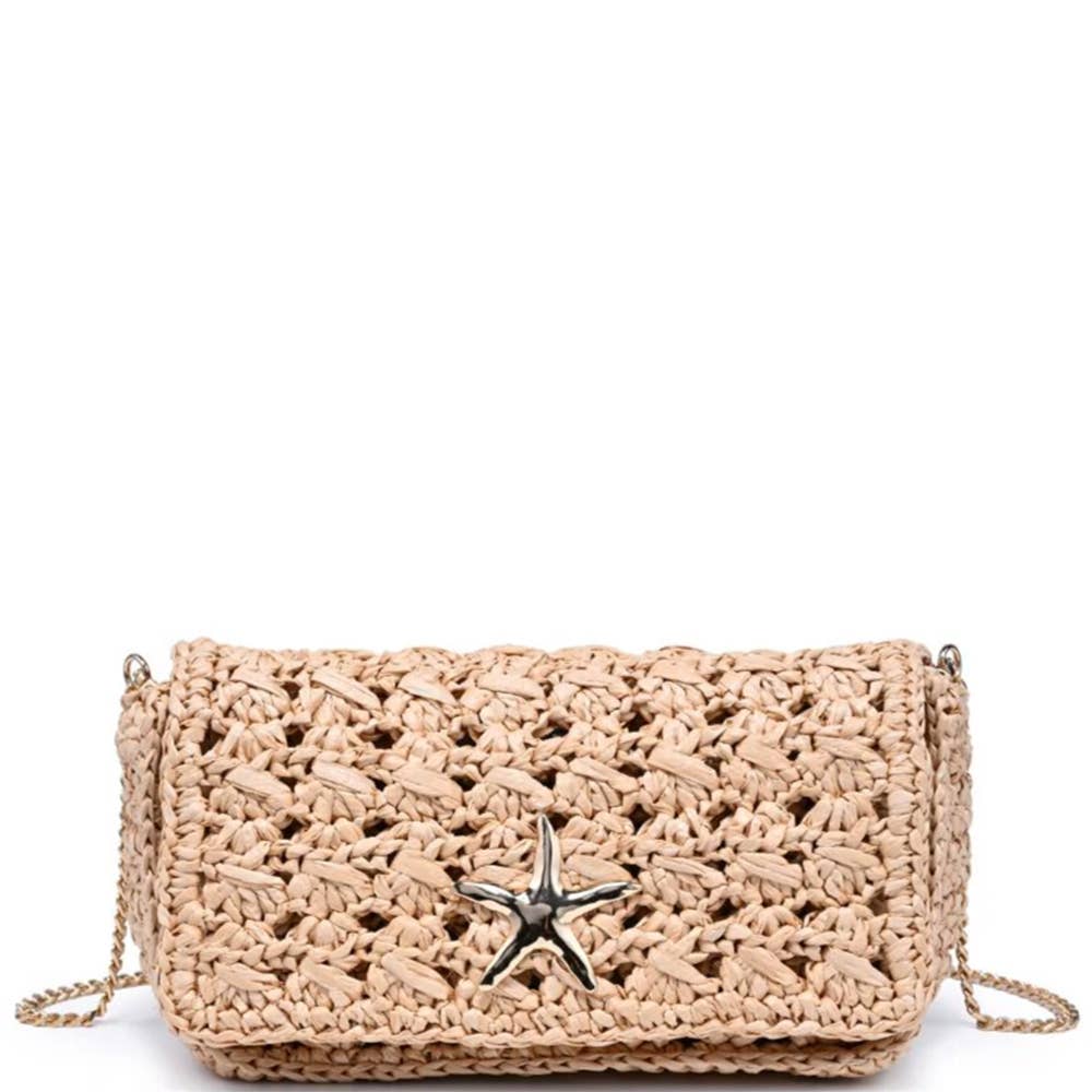 STAR HANDWOVEN STRAW BETTY CROSSBODY BAG