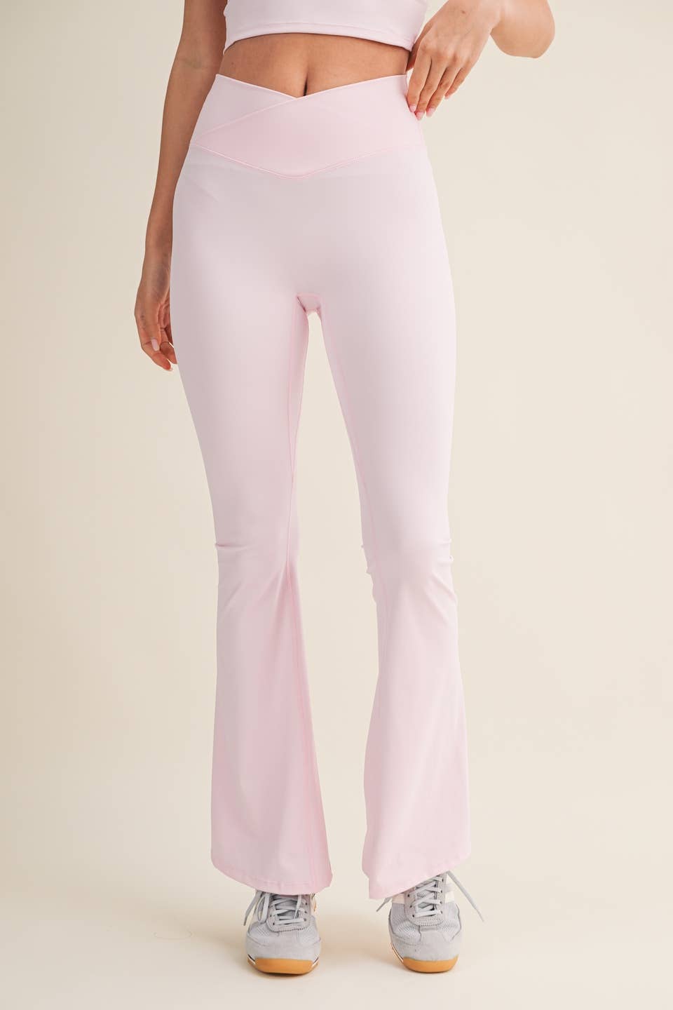 High Waist Crossover Flare Leggings