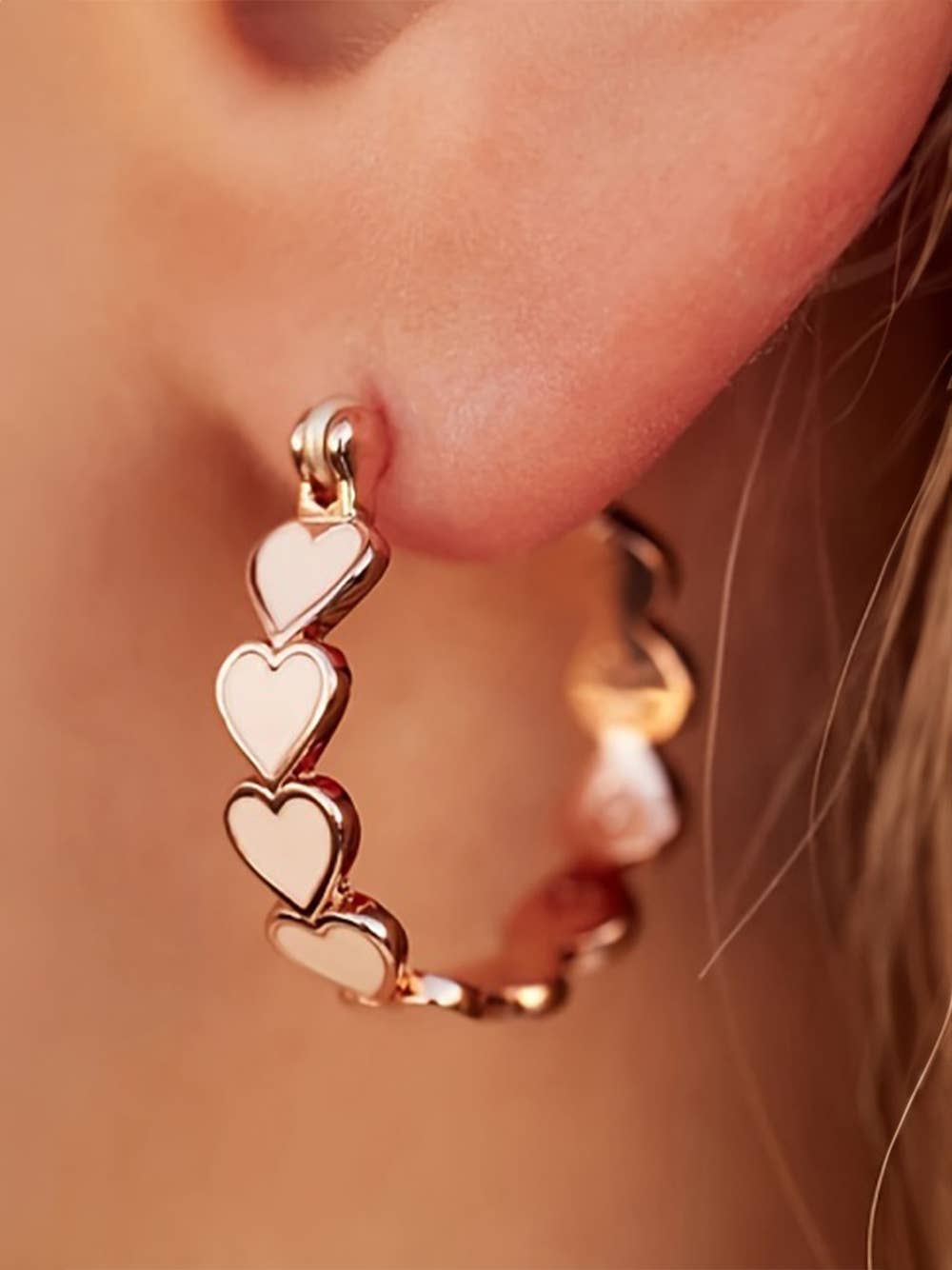 Heart Shape Plated Alloy Small Hook Earrings