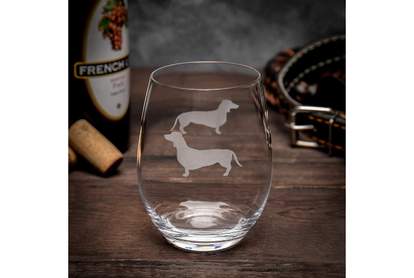 Dachshund Stemless Wine Glasses