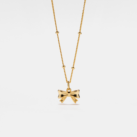 Dainty Bow Tie Bowknot Charm Necklace