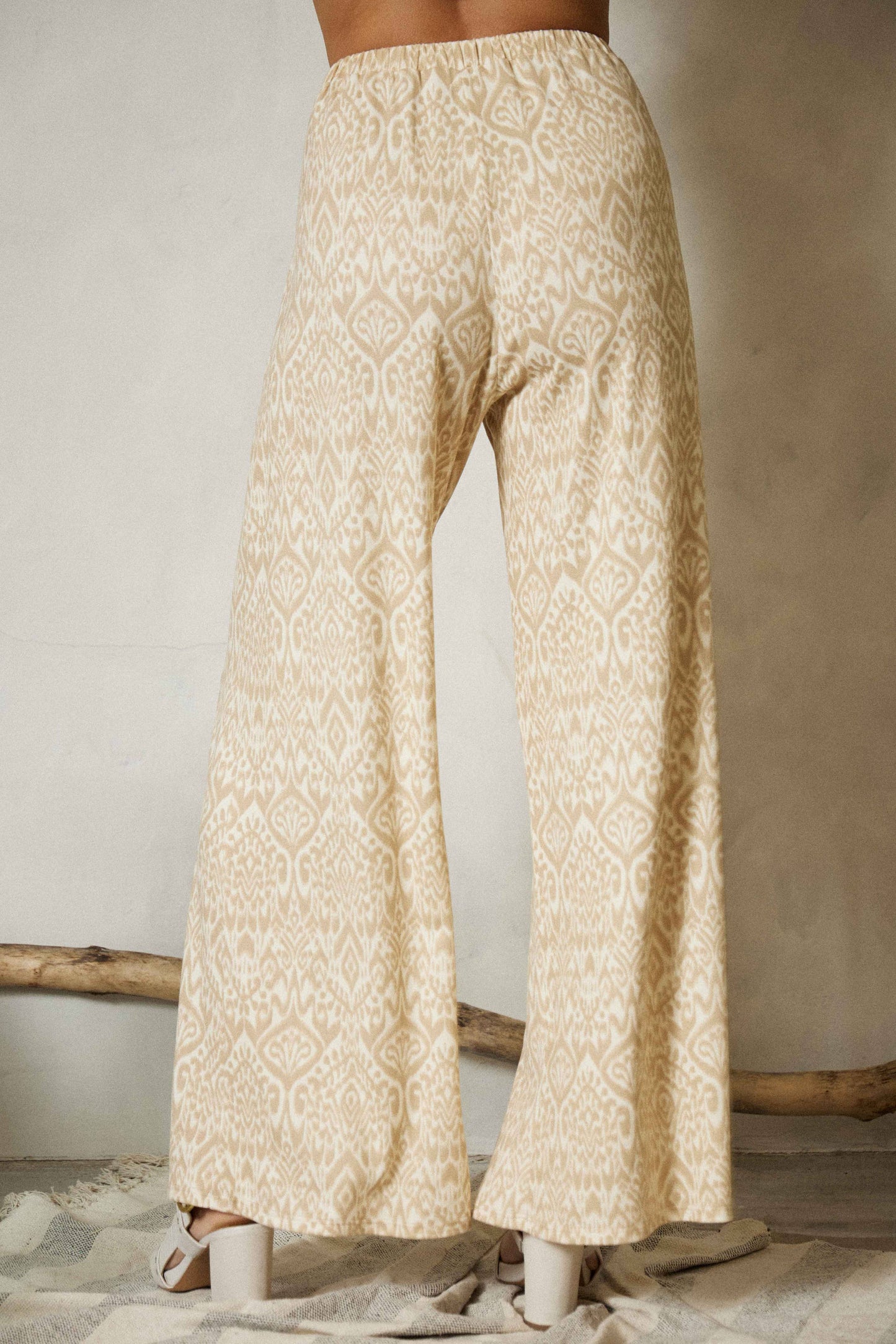 Ribbon Tie High Waisted Wide Leg Pants