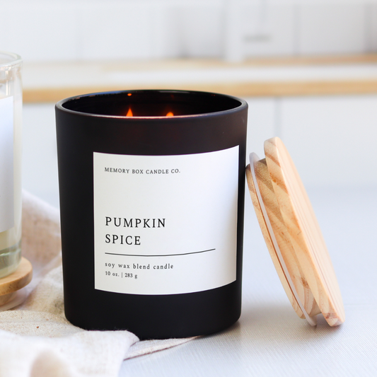 Pumpkin Spice - 10 oz. Matte Black Glass Soy Candle