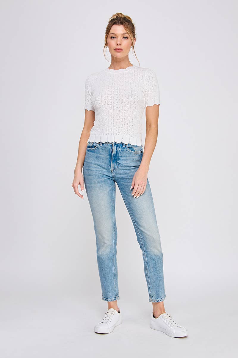 Pointelle Knit Top