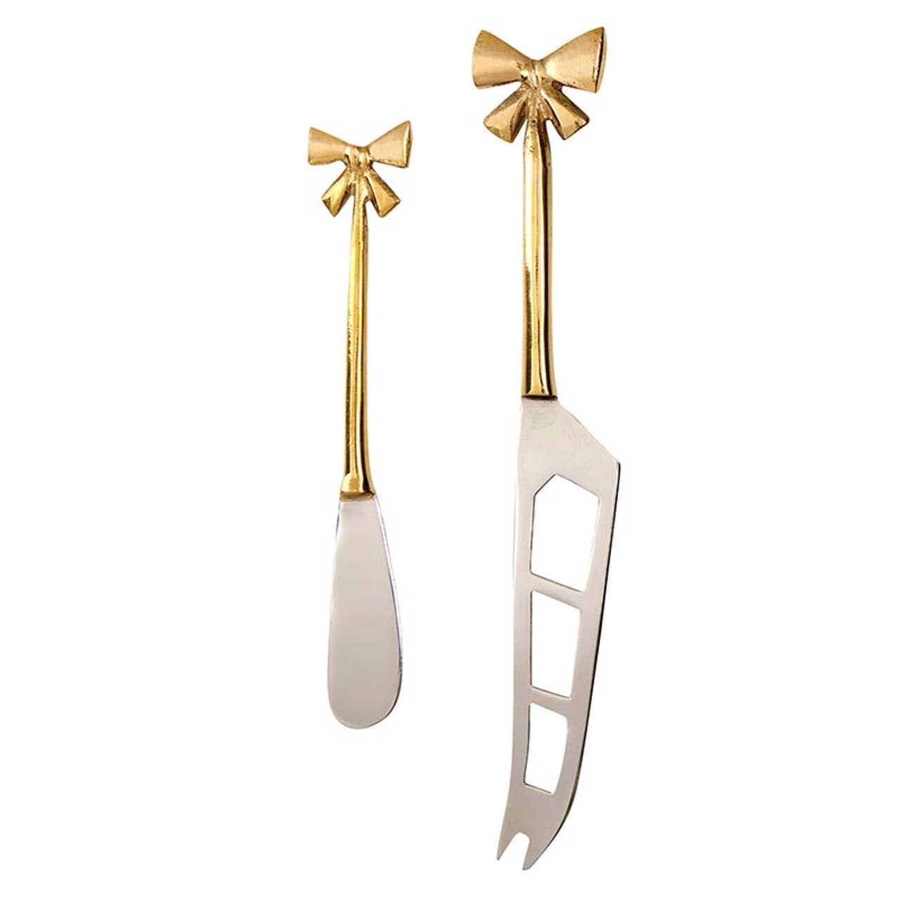 Gold Bow Cheese Knives - Set of 2