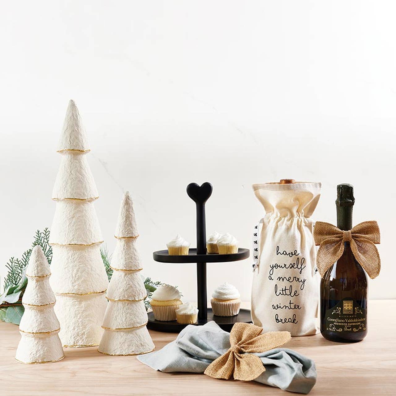 Burlap Wine Bottle Bow