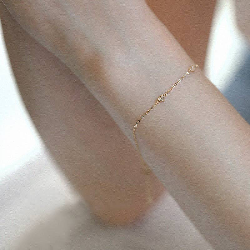Dainty Gold Triple Heart Bracelet