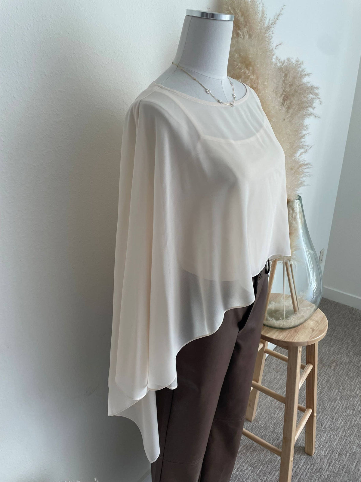 CHIFFON SHEER PONCHO AND CAMI SET