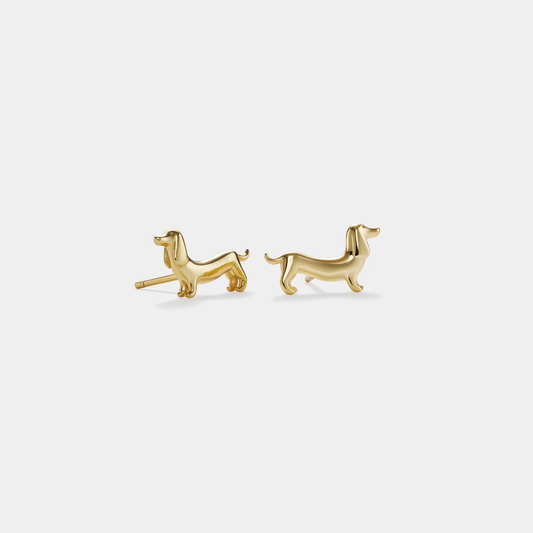 Dainty Dachshund Dog Stud Earrings