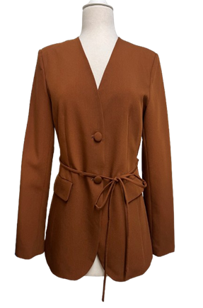 BL0205: The Autumn Muse Tie-Waist Blazer