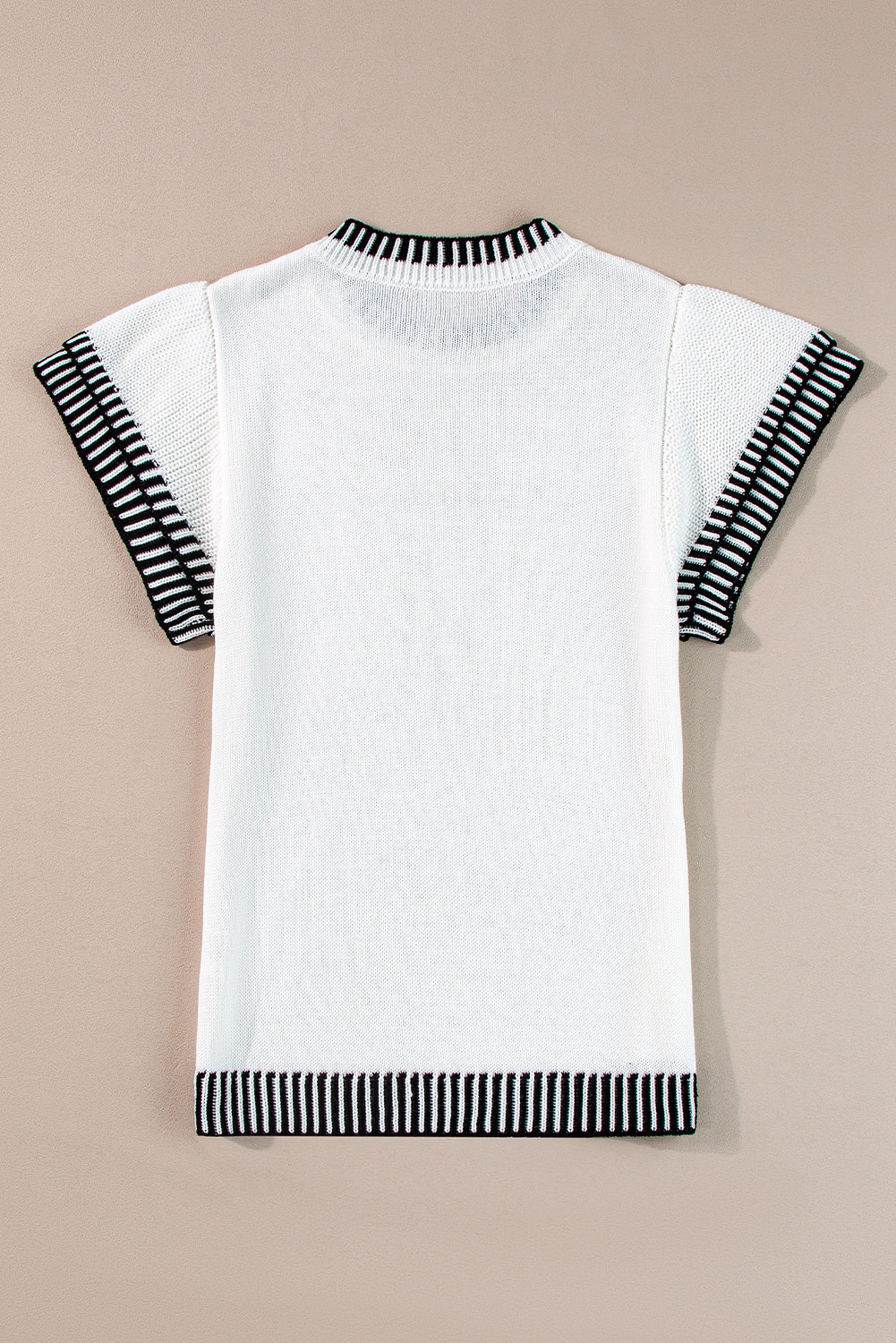 Round Neck Short Sleeve Knit Top